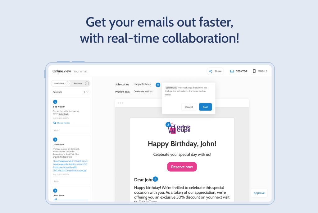 Stronde for email - collaboration feature